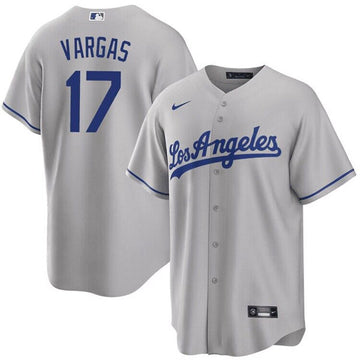Miguel Vargas Los Angeles Dodgers gray jersey