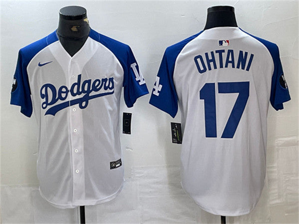 Shohei Ohtani Los Angeles Dodgers white-blue jersey