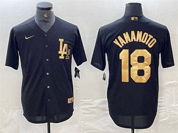 Yoshinobu Yamamoto Los Angeles Dodgers black jersey