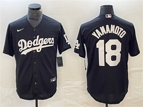 Yoshinobu Yamamoto Los Angeles Dodgers black jersey