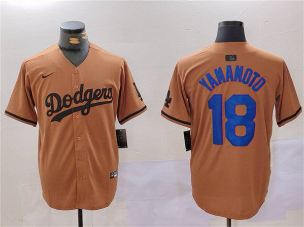 Yoshinobu Yamamoto Los Angeles Dodgers brown jersey
