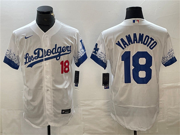 Yoshinobu Yamamoto Los Angeles Dodgers white City Connect jersey