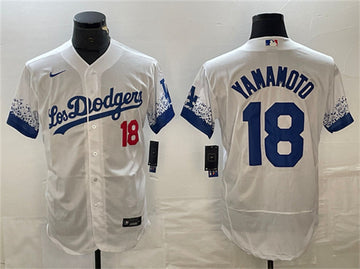 Yoshinobu Yamamoto Los Angeles Dodgers white City Connect jersey