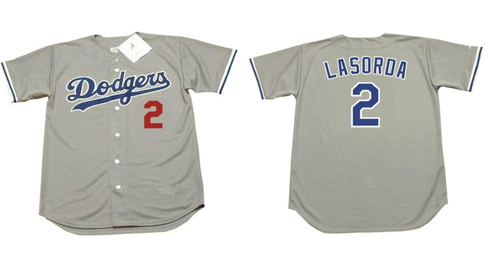 Tommy Lasorda Los Angeles Dodgers grey jersey