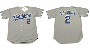Tommy Lasorda Los Angeles Dodgers grey jersey