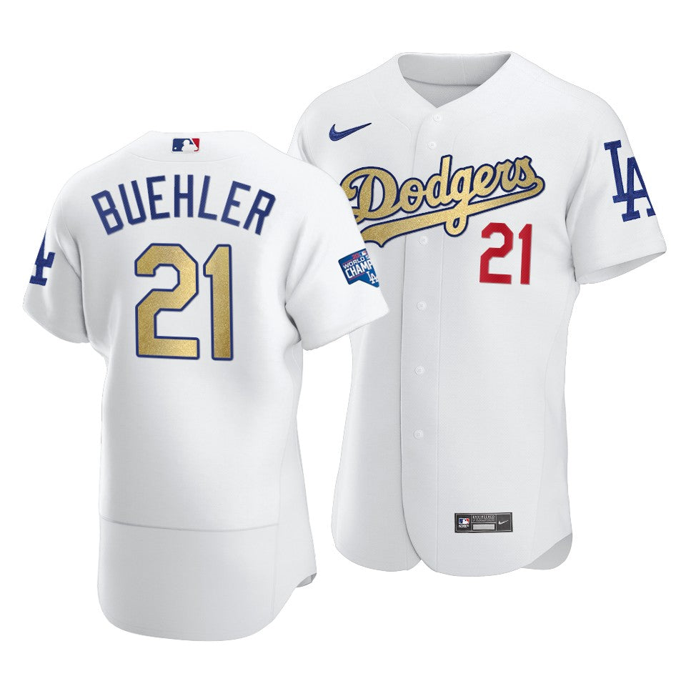 Walker Buehler Los Angeles Dodgers white jersey