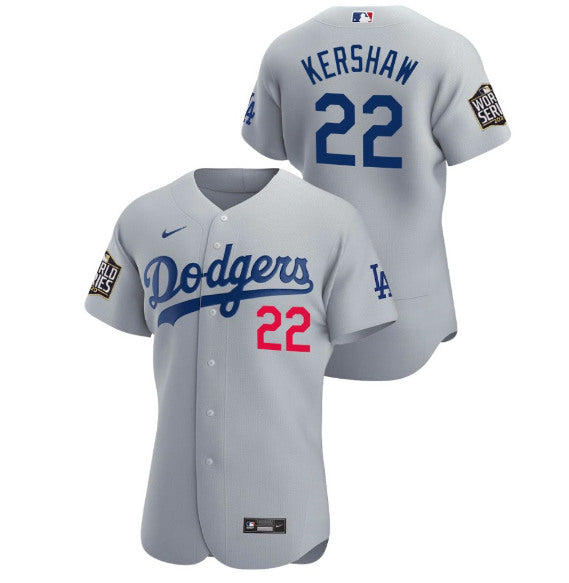 Clayton Kershaw Los Angeles Dodgers gray jersey