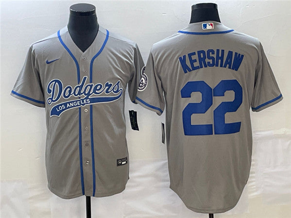 Clayton Kershaw Los Angeles Dodgers gray jersey