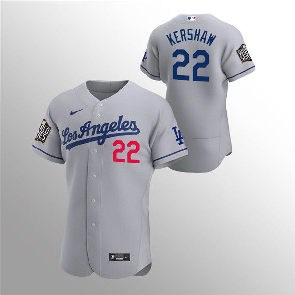 Clayton Kershaw Los Angeles Dodgers grey jersey