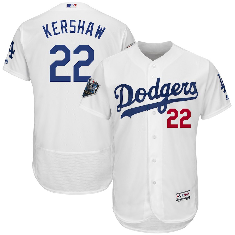 Clayton Kershaw Majestic Los Angeles Dodgers white jersey