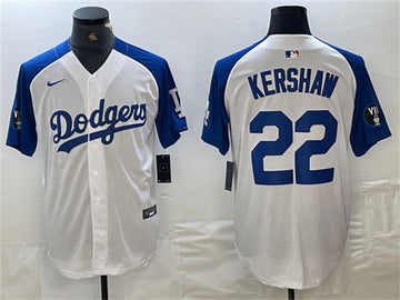 Clayton Kershaw Los Angeles Dodgers white-blue jersey