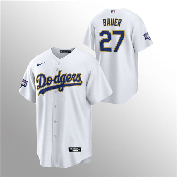 Trevor Bauer Los Angeles Dodgers gold jersey