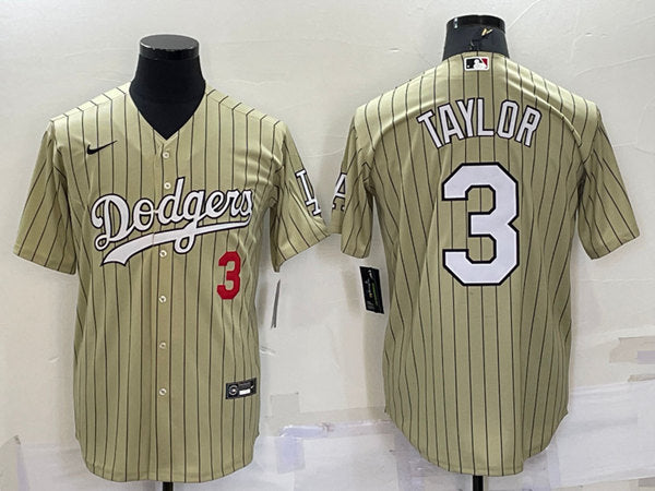 Chris Taylor Los Angeles Dodgers cream jersey