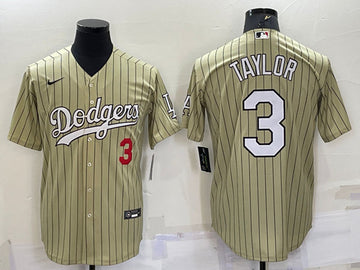 Chris Taylor Los Angeles Dodgers cream jersey