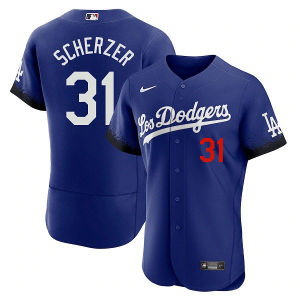 Max Scherzer Los Angeles Dodgers royal City Connect jersey