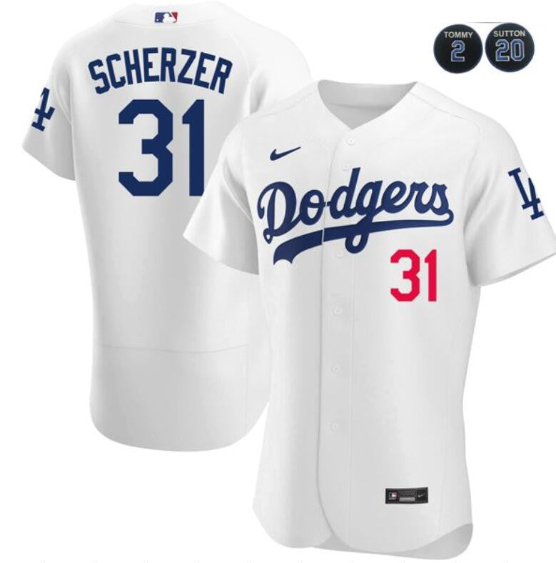 Max Scherzer Los Angeles Dodgers white jersey