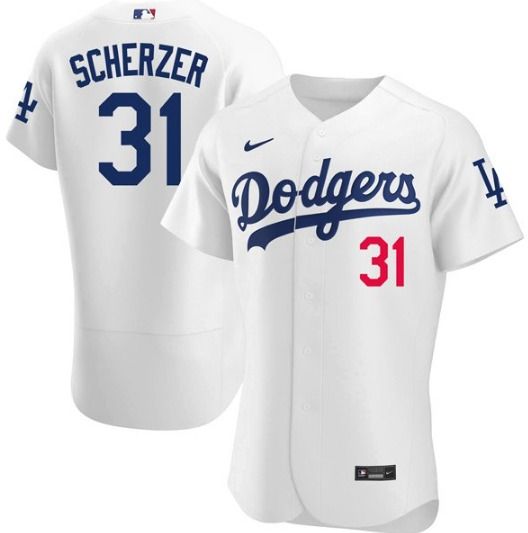 Max Scherzer Los Angeles Dodgers white jersey