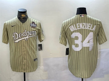 Fernando Valenzuela Los Angeles Dodgers cream jersey
