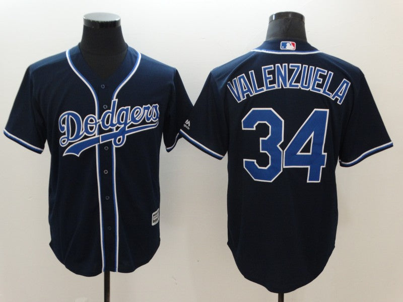 Fernando Valenzuela Los Angeles Dodgers navy jersey
