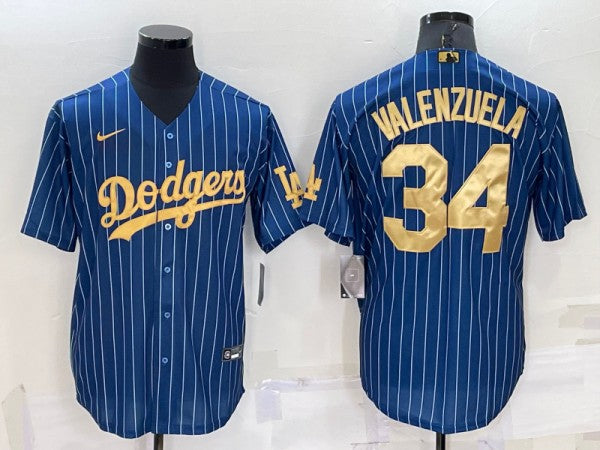 Fernando Valenzuela Los Angeles Dodgers navy jersey