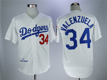 Fernando Valenzuela Los Angeles Dodgers white Throwback jersey