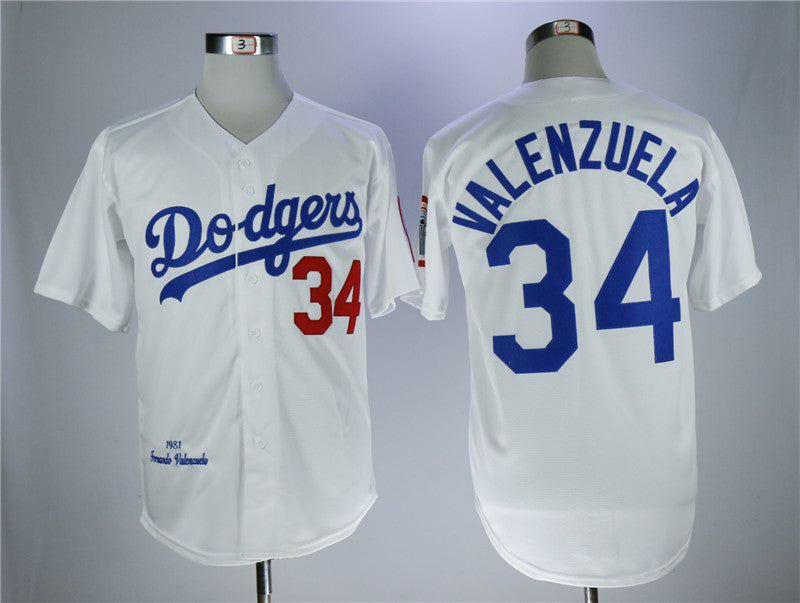 Fernando Valenzuela Los Angeles Dodgers white Throwback jersey