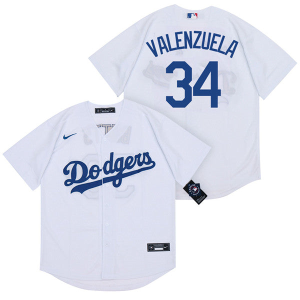 Fernando Valenzuela Los Angeles Dodgers white jersey