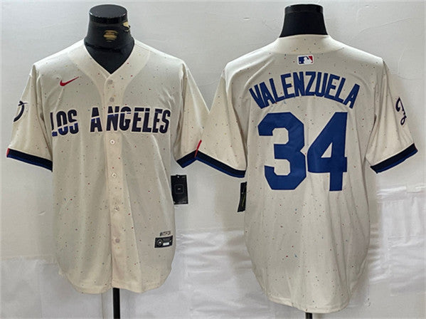 Toro Valenzuela Los Angeles Dodgers cream jersey