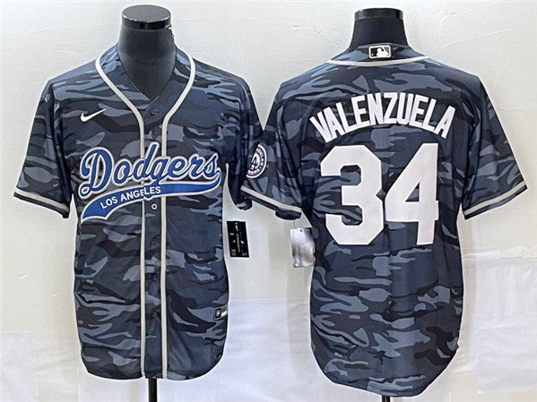 Toro Valenzuela Los Angeles Dodgers gray Camo jersey