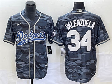 Toro Valenzuela Los Angeles Dodgers gray Camo jersey
