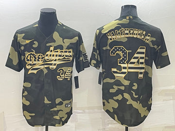 Toro Valenzuela Los Angeles Dodgers olive jersey
