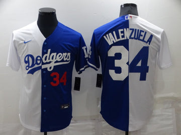 Toro Valenzuela Los Angeles Dodgers white-blue Split jersey