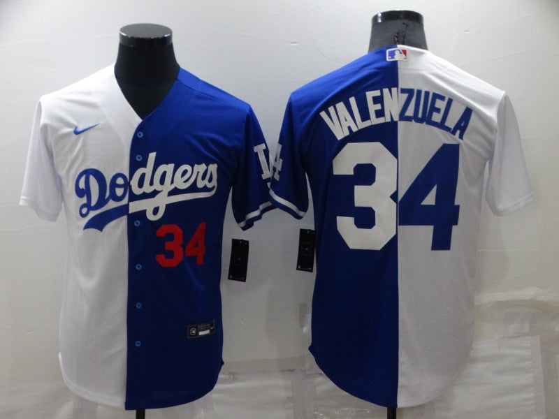 Toro Valenzuela Los Angeles Dodgers white-blue Split jersey