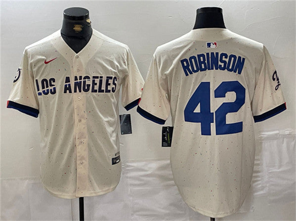 Jackie Robinson Los Angeles Dodgers cream jersey
