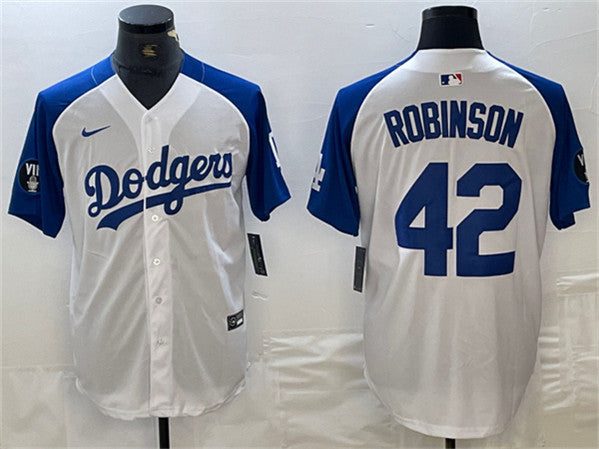Jackie Robinson Los Angeles Dodgers white-blue jersey