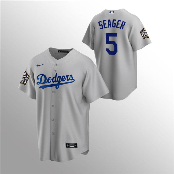Corey Seager Los Angeles Dodgers grey jersey