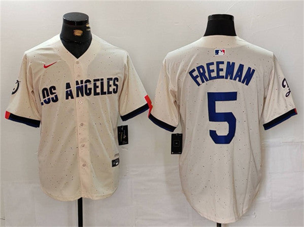 Freddie Freeman Los Angeles Dodgers cream jersey