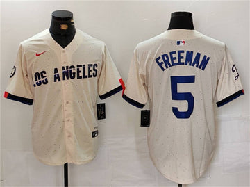 Freddie Freeman Los Angeles Dodgers cream jersey