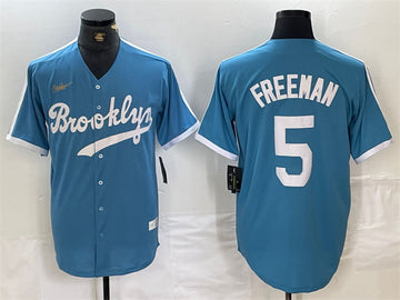 Freddie Freeman Los Angeles Dodgers blue Throwback jersey