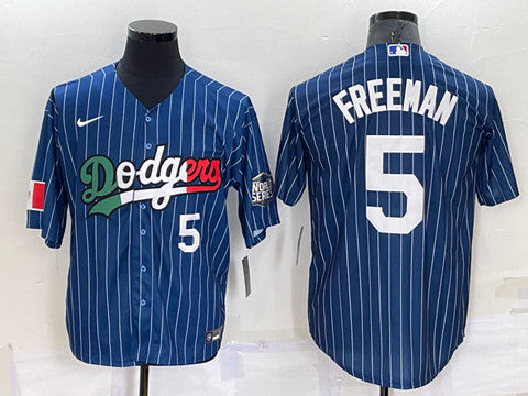 Freddie Freeman Los Angeles Dodgers navy jersey