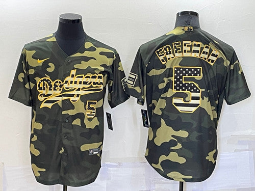 Freddie Freeman Los Angeles Dodgers olive jersey