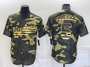 Freddie Freeman Los Angeles Dodgers olive jersey