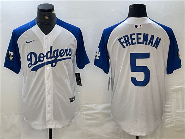 Freddie Freeman Los Angeles Dodgers white-blue jersey