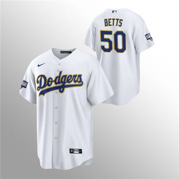 Mookie Betts Los Angeles Dodgers gold jersey