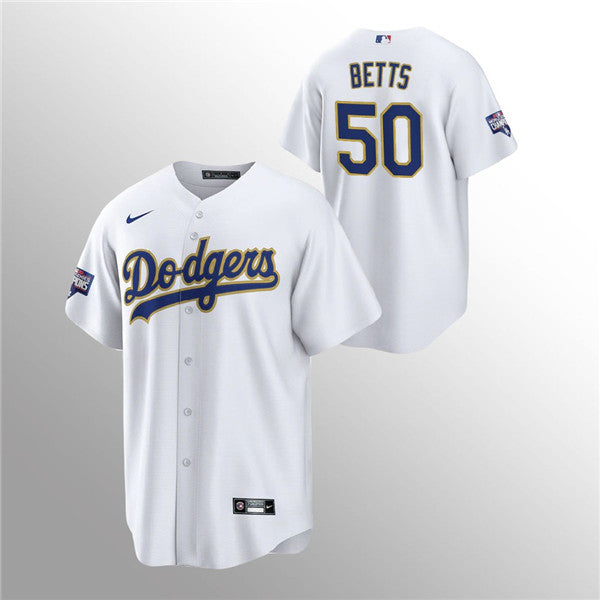 Mookie Betts Los Angeles Dodgers gold jersey