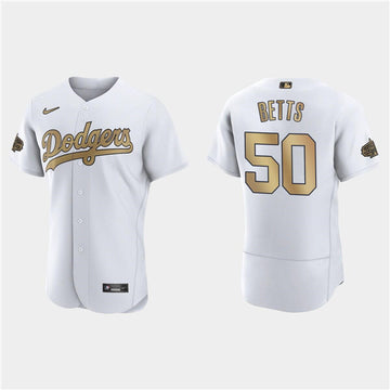 Mookie Betts Los Angeles Dodgers white All-Star jersey