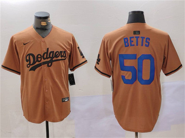 Mookie Betts Los Angeles Dodgers brown jersey