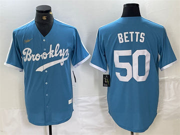 Mookie Betts Los Angeles Dodgers blue Throwback jersey