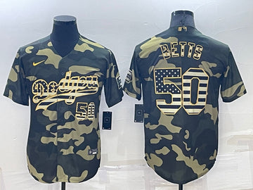 Mookie Betts Los Angeles Dodgers olive jersey