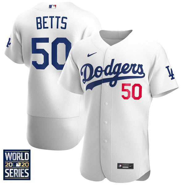 Mookie Betts Los Angeles Dodgers white jersey